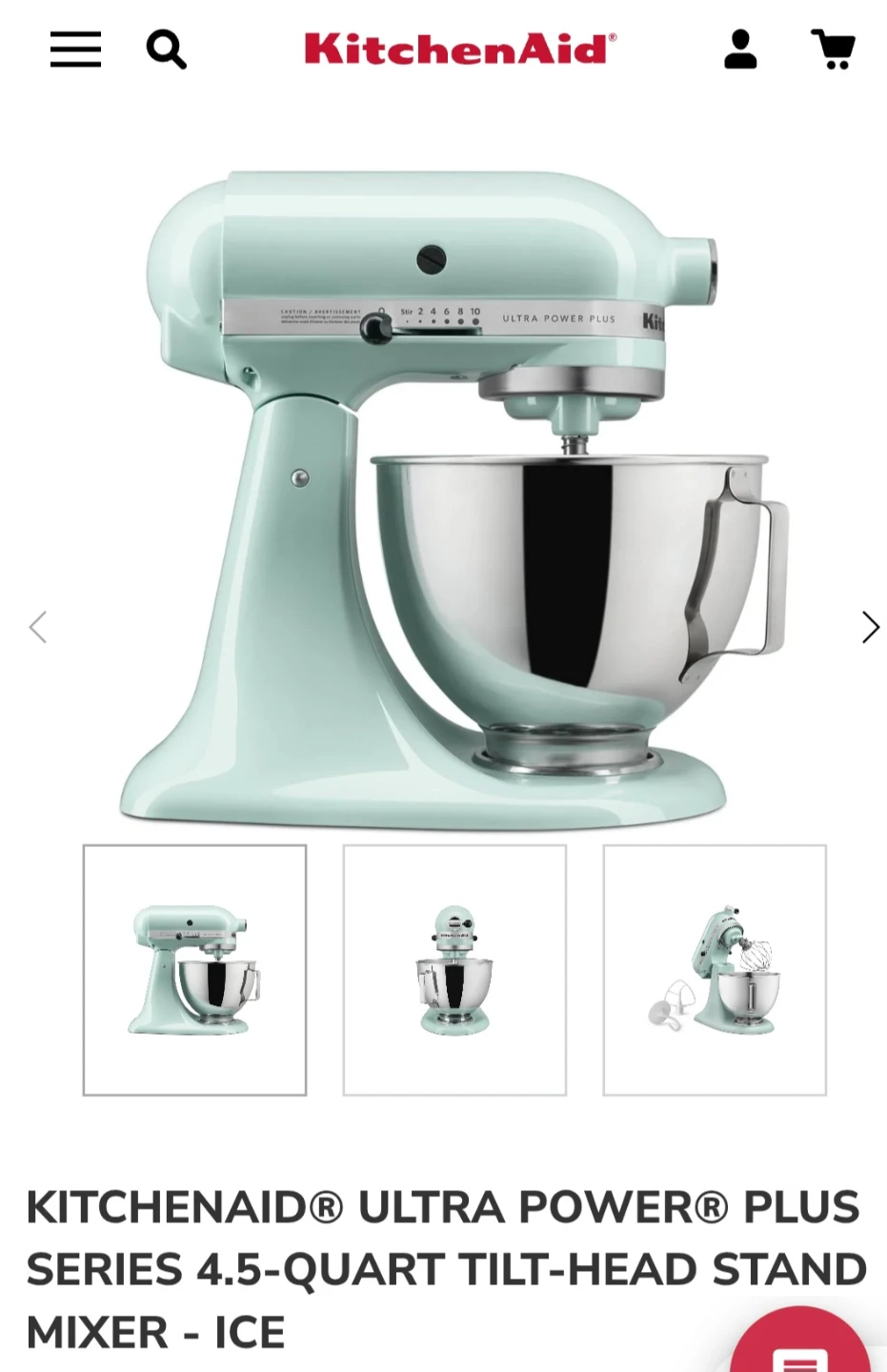 KitchenAid Ultra Power Plus 4.5-Quart Stand Mixer - Ice - photo 4