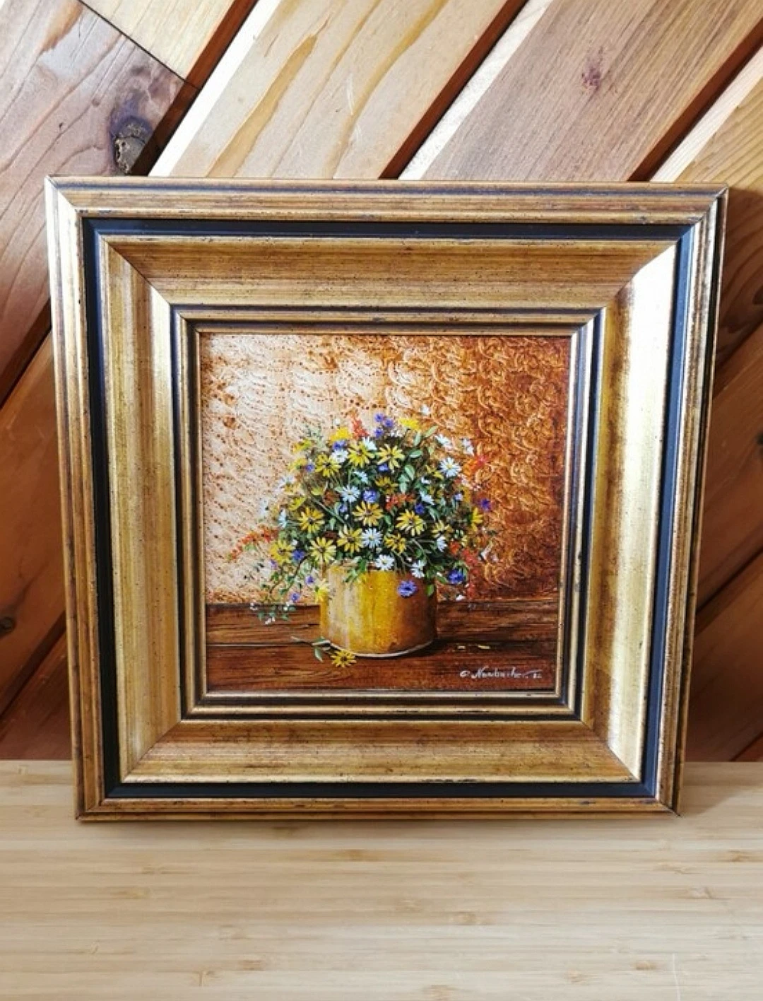 Gerda Neubacher 1982 Original Oil Painting Framed Floral Art