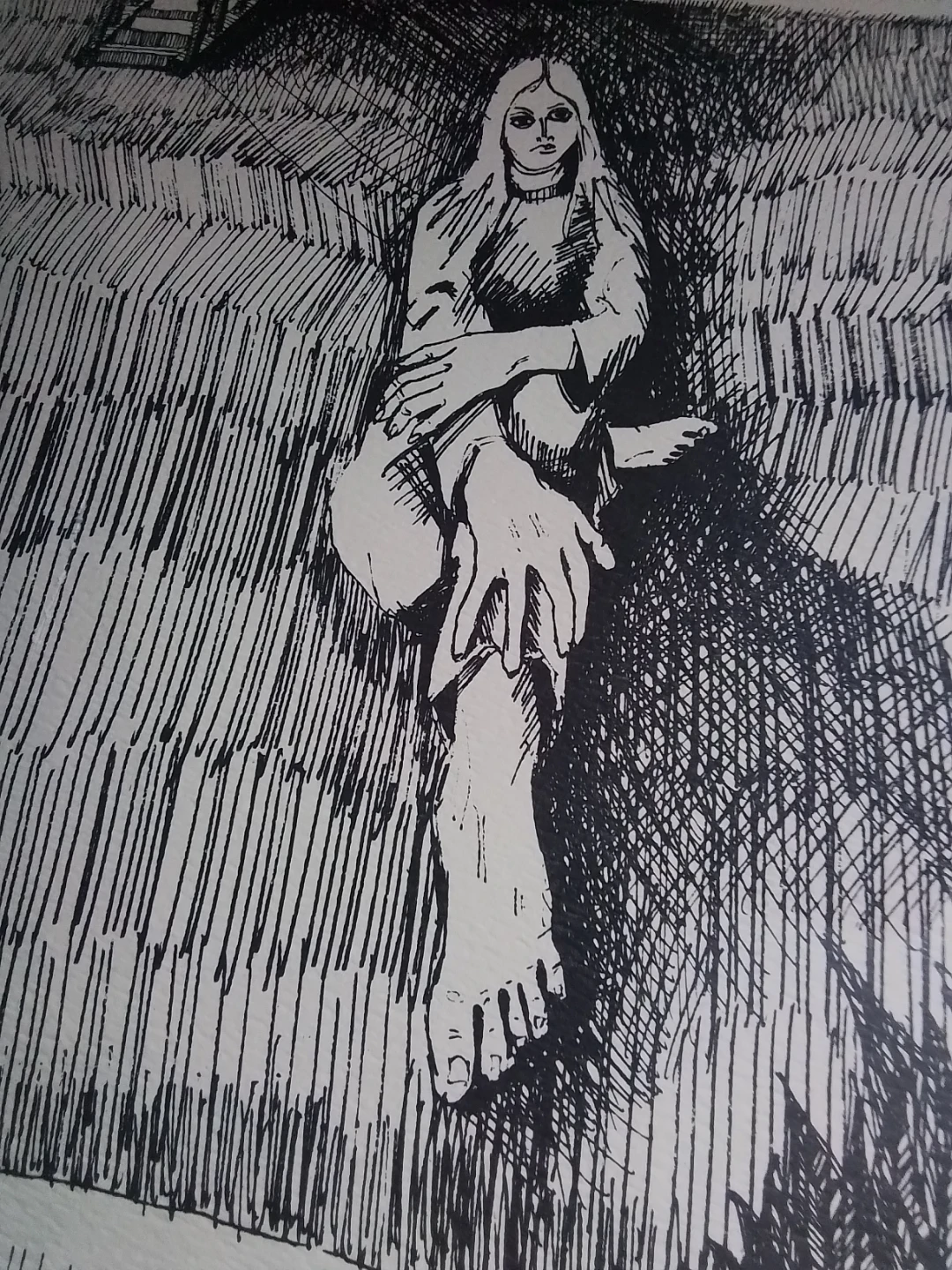 Gothic Surrealist Fine Art Screenprint - Signed "Dechamfo 76" - photo 4