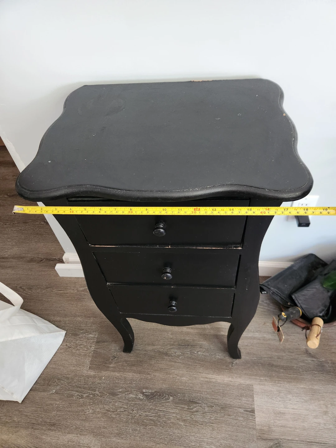 Black 3-Drawer Side Table ⚽ - photo 4