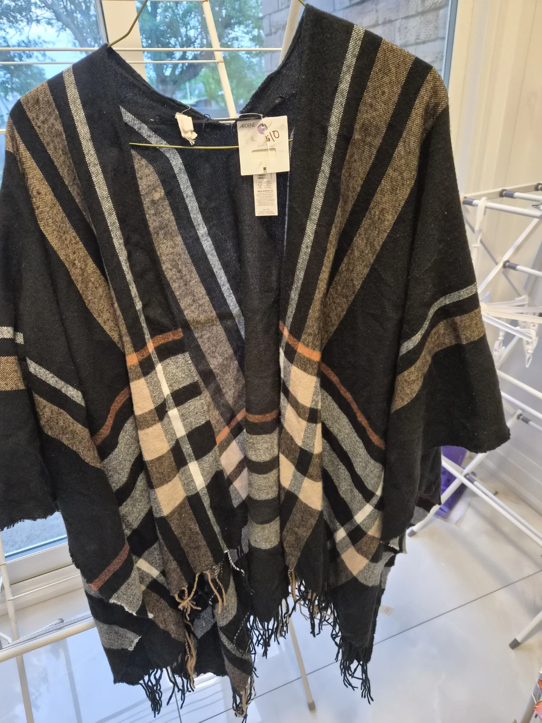 Ardene Plaid Poncho Cape