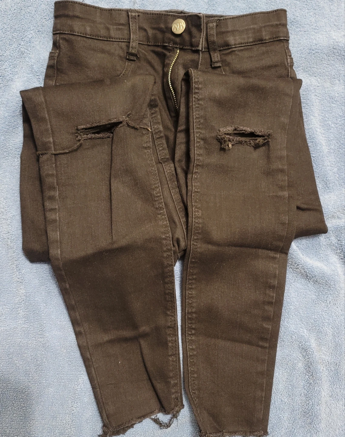 Zara Black Ripped Skinny Jeans - photo 4