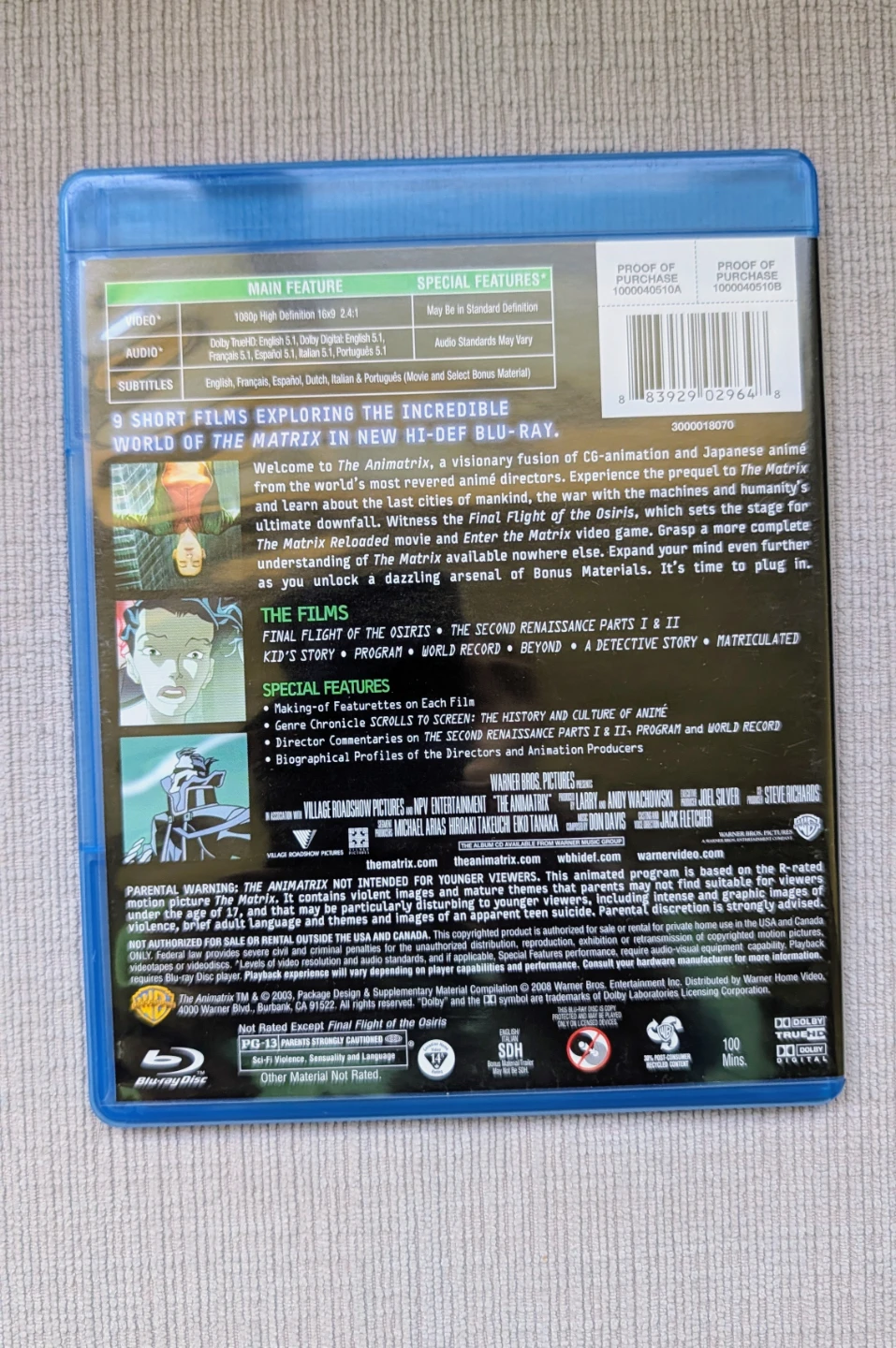 The Animatrix Blu-ray DVD Movie - photo 2