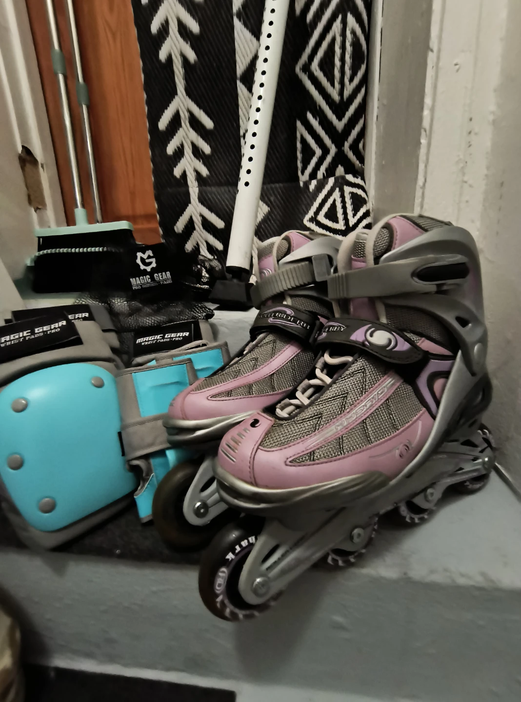 Roller Derby Inline Skates - Pink/Grey, Size 7