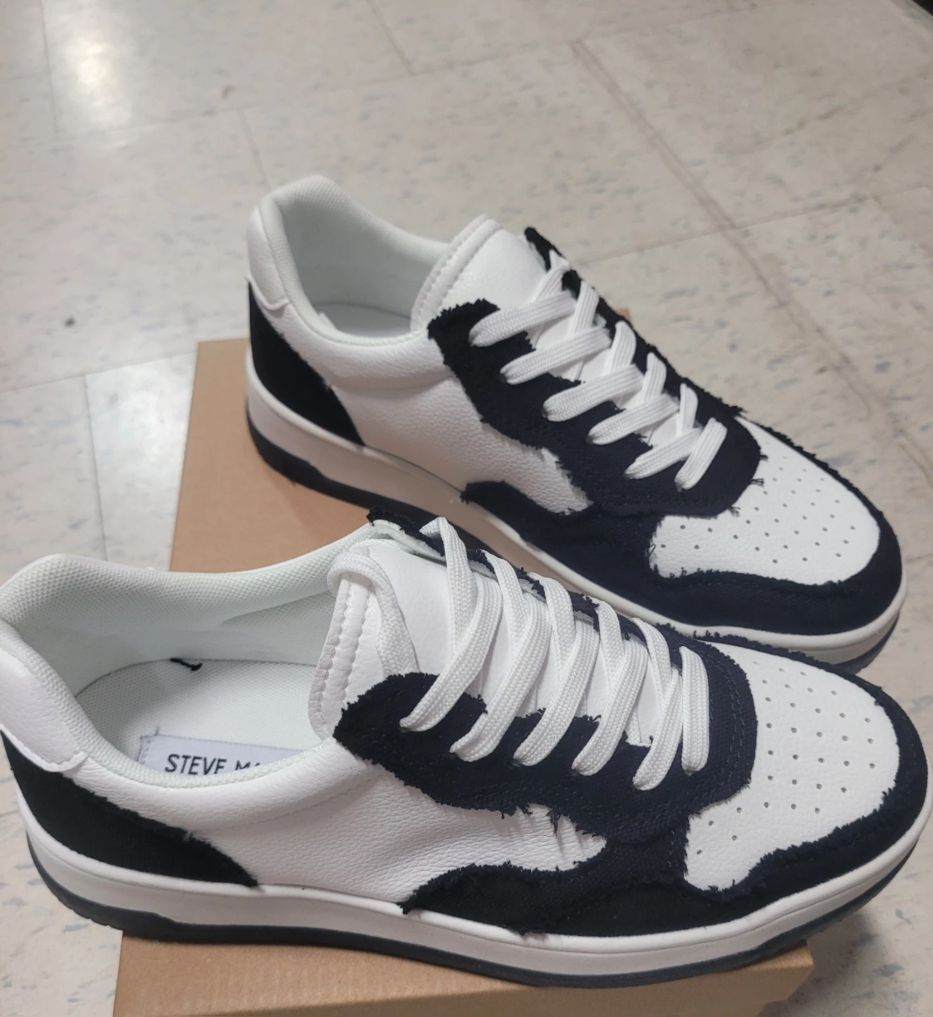 Steve Madden White and Black Sneakers