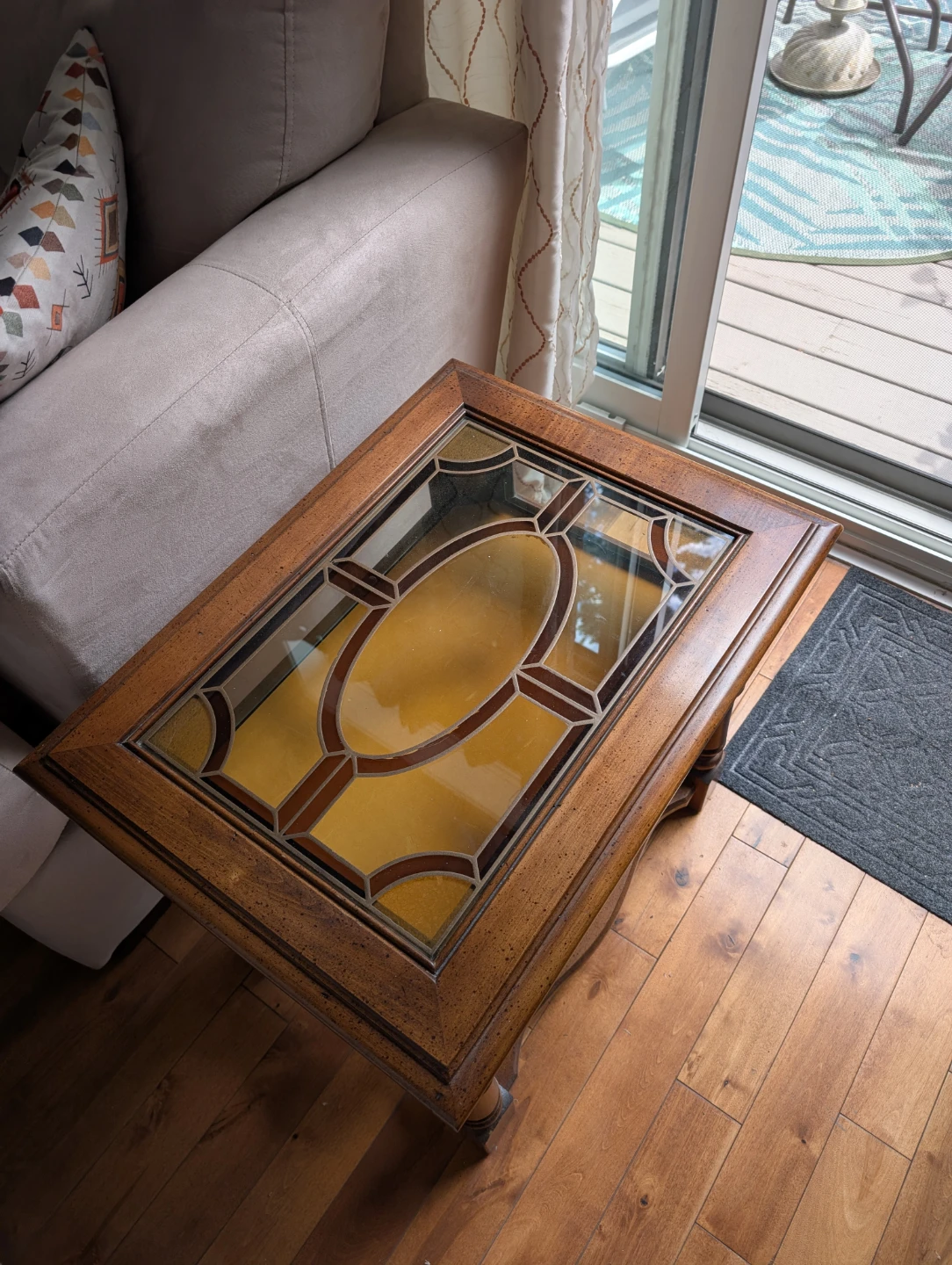 End Table with Stained Glass Accent