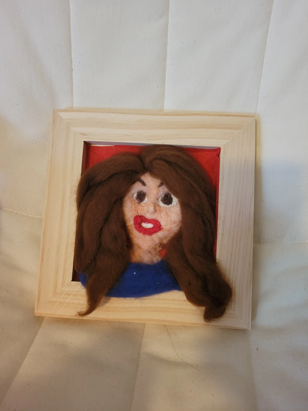 Needle Felted Portrait - Woman with Brown Hair