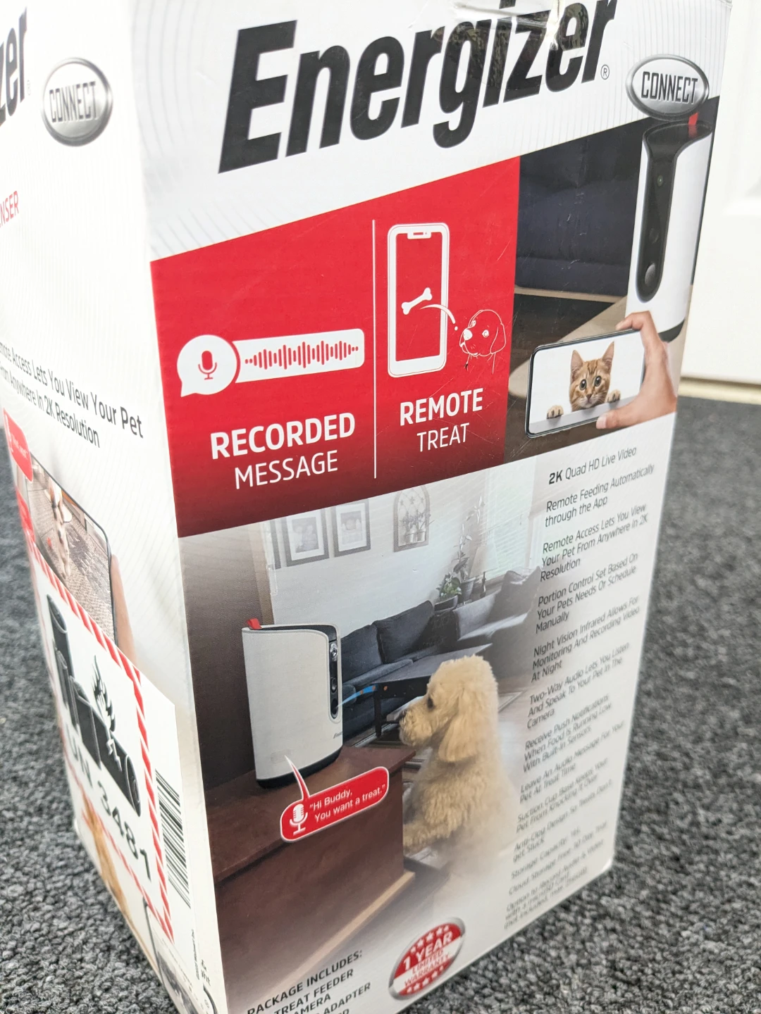 Energizer SMART Pet-Treat Dispenser with 2K Camera Kit - photo 3