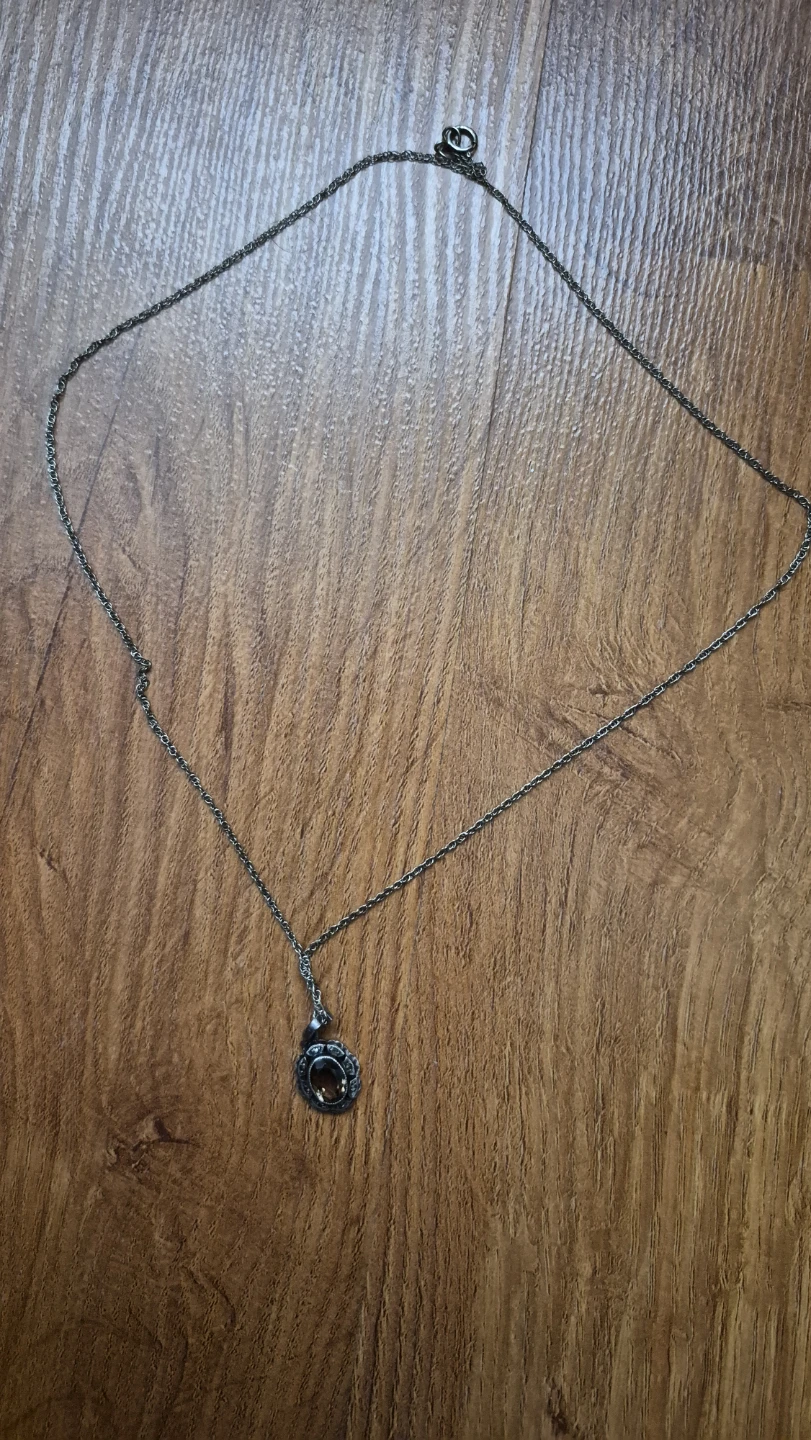 ⚽️Silver Necklace with Oval Stone Pendant - photo 3