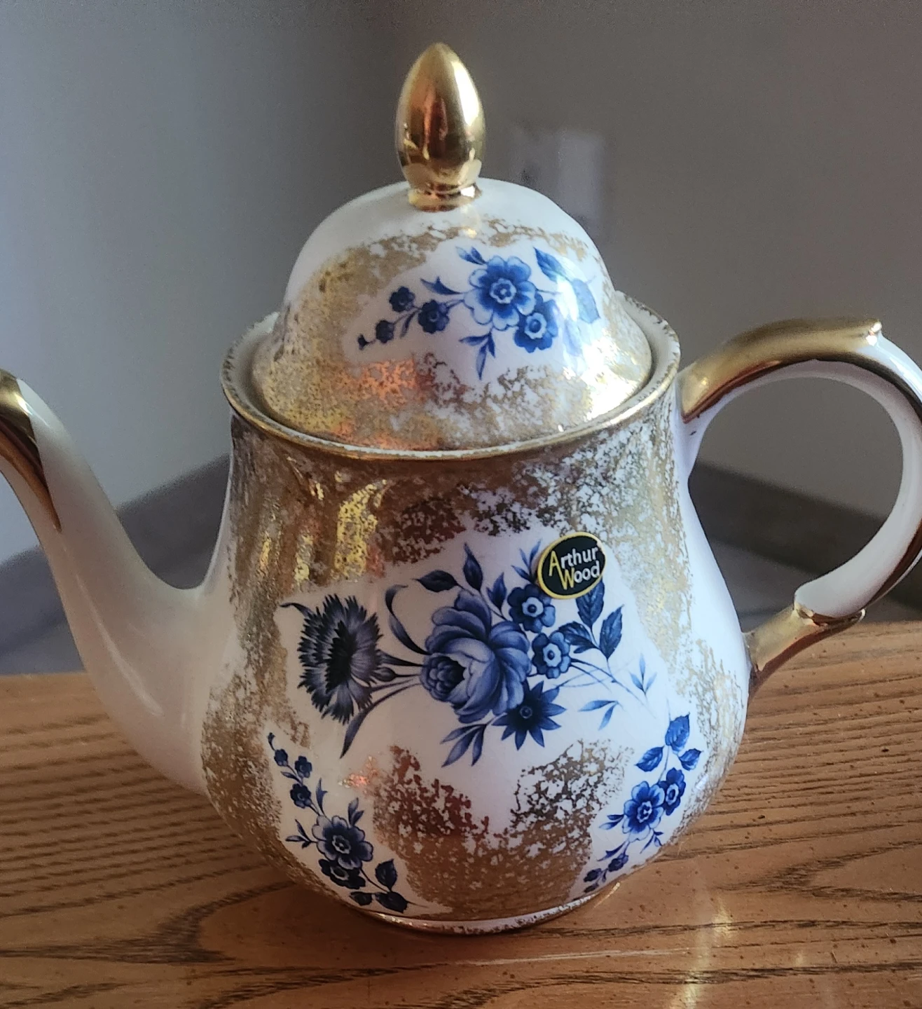 Arthur Wood Teapot with Blue Floral Design