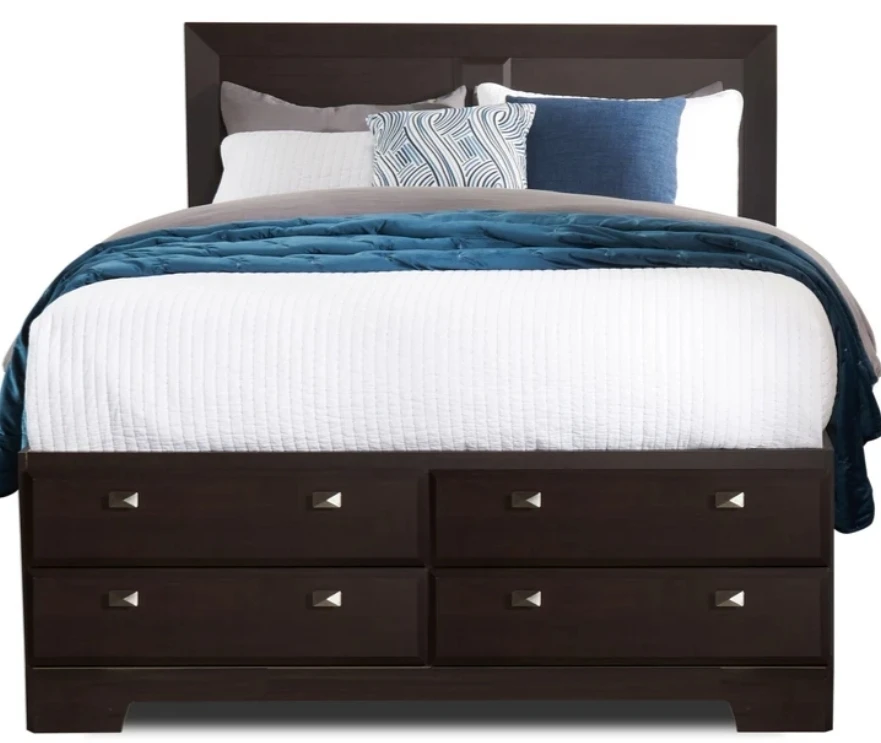 QUEEN 12-DRAWER PLATFORM STORAGE BED FRAME ESPRESSO BROWN - photo 3