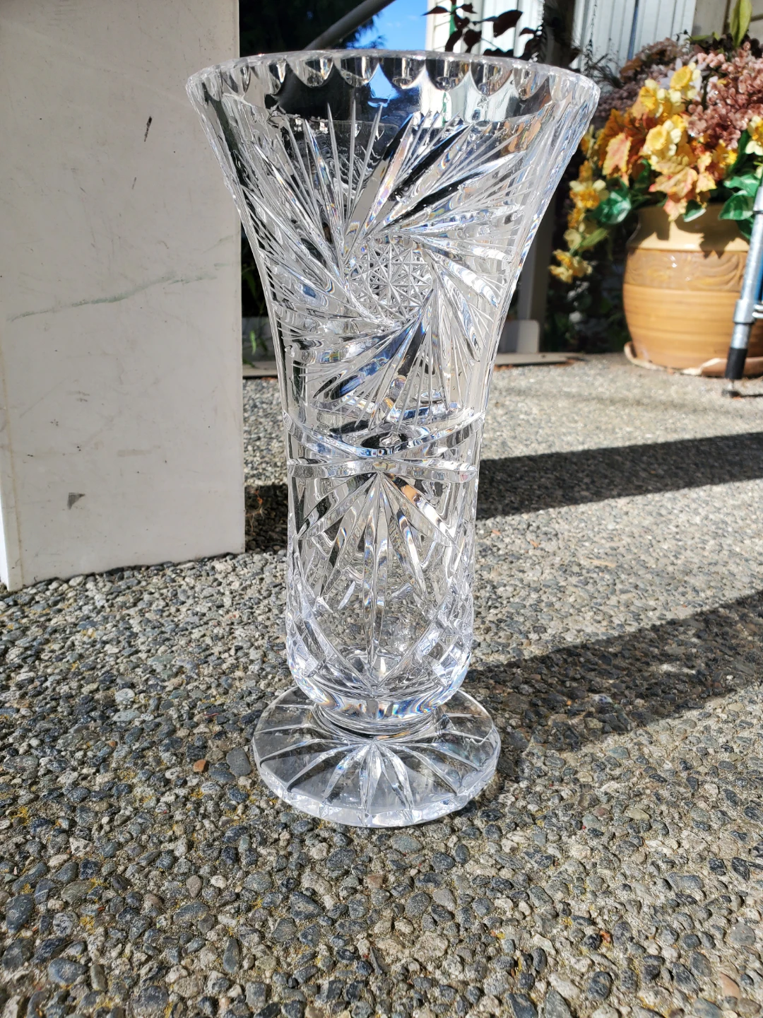Cut Crystal Glass Vase