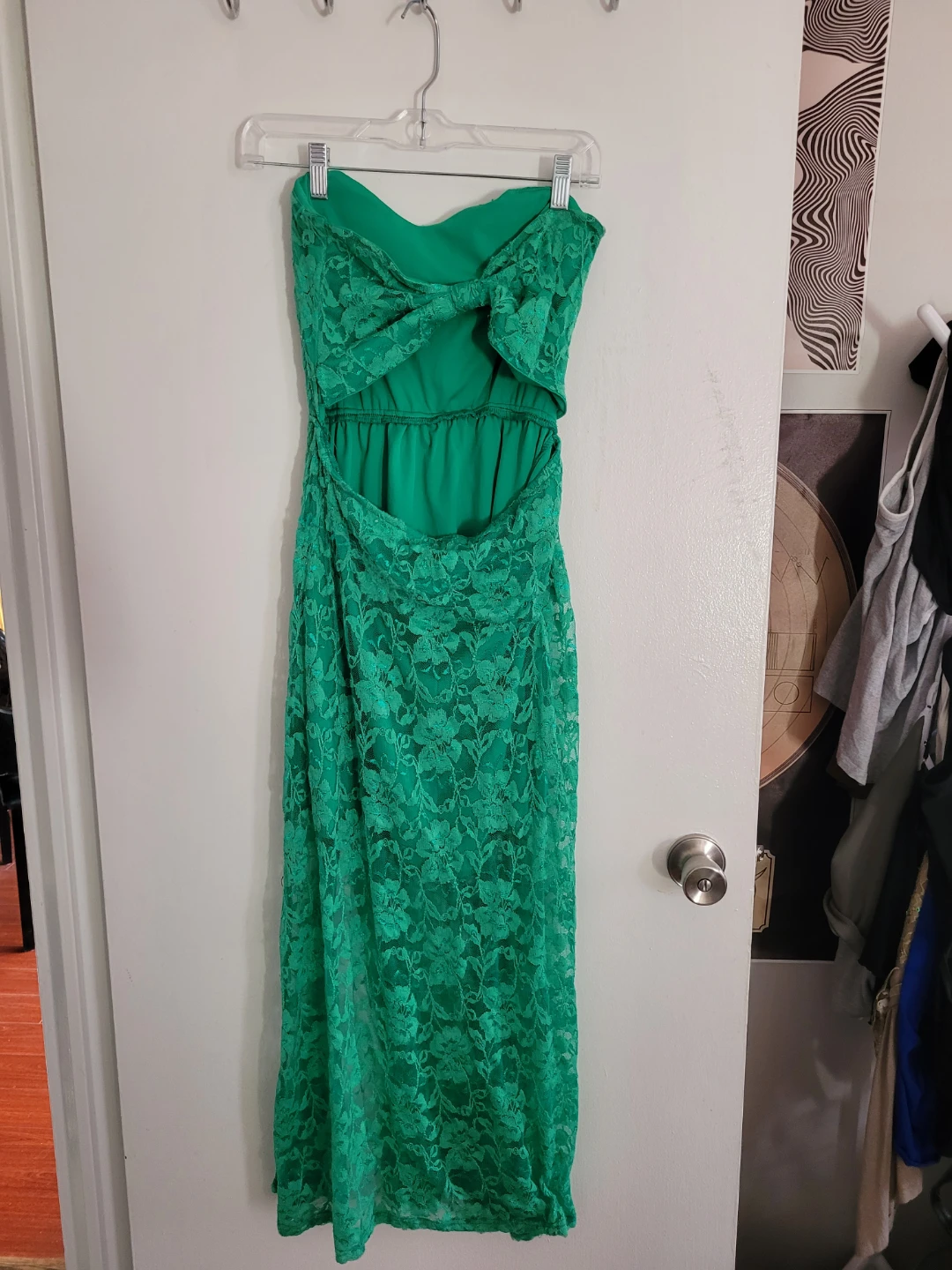 Green Lace Strapless Maxi Dress - photo 2
