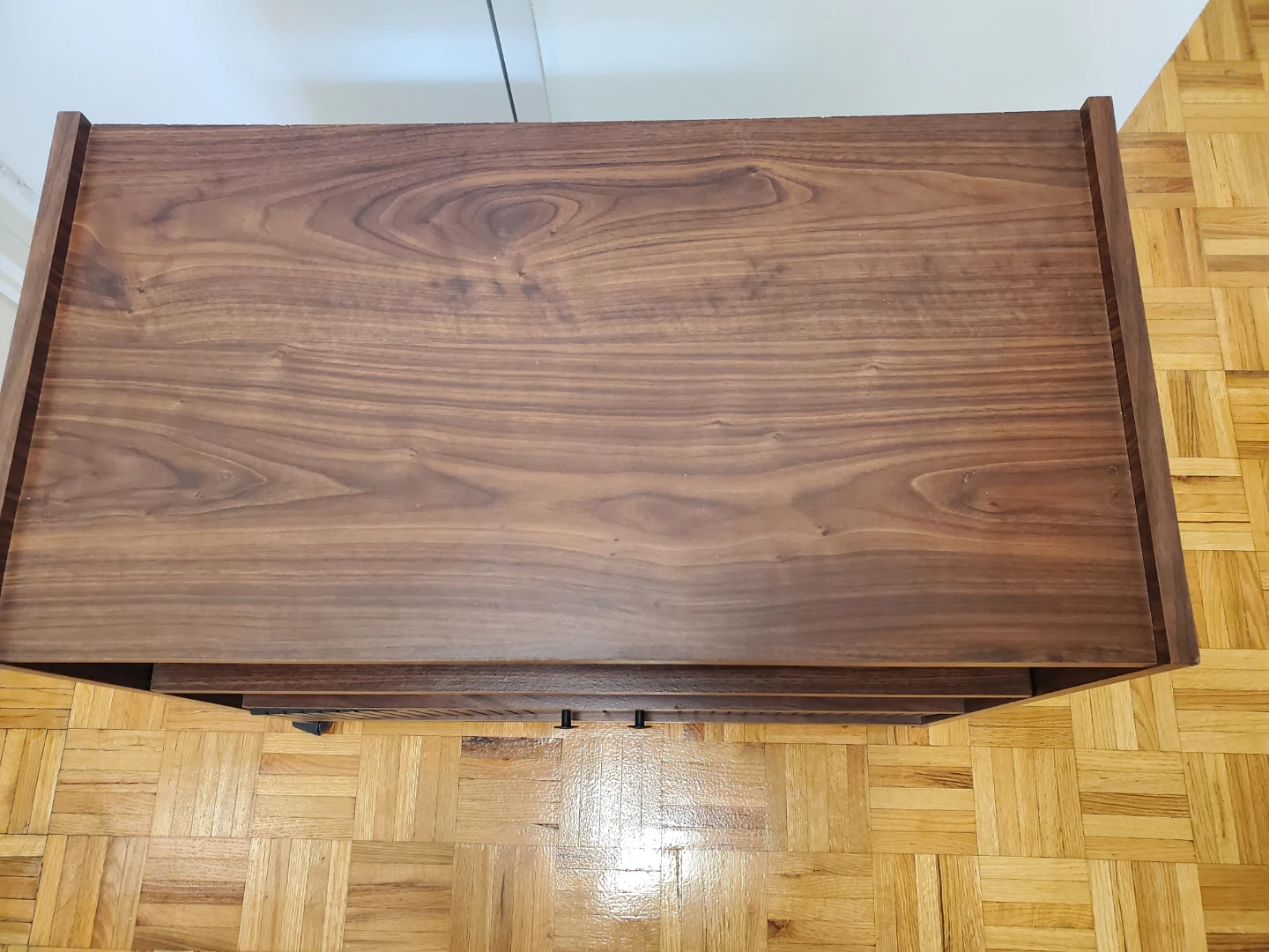 Wood Media Console with Pull-Out Shelf and Storage - photo 3