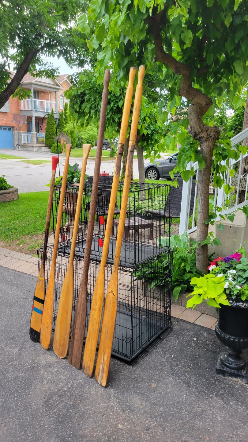 BOAT CANOE OARS  PADDLES wooden - photo 2