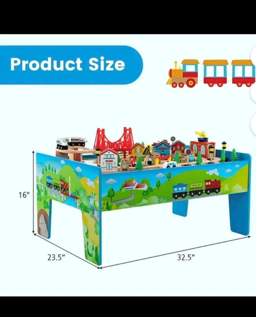 Wooden Train Table Set - photo 2