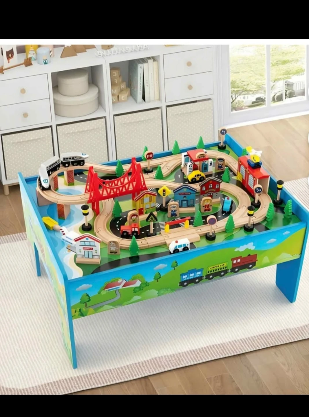 Wooden Train Table Set