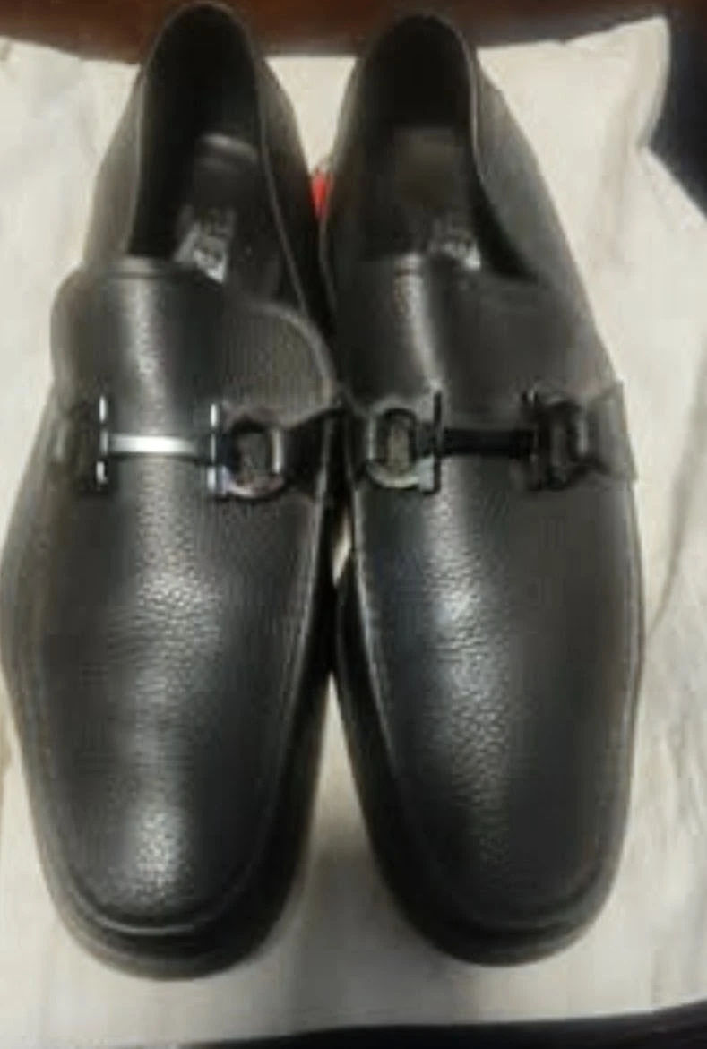 Ferragamo Black Leather Loafers