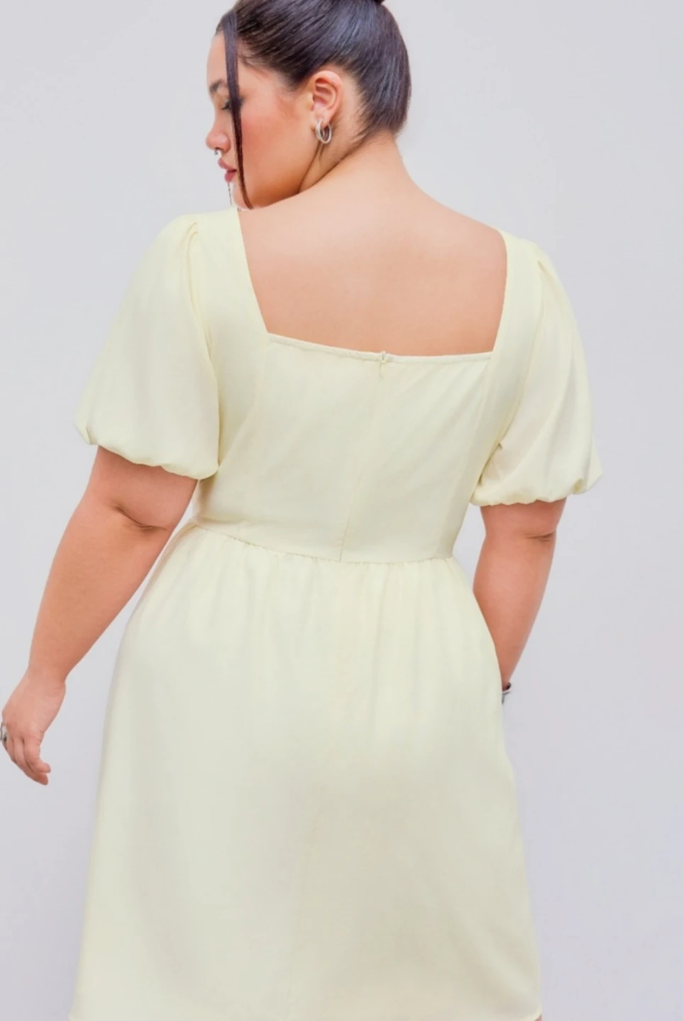 Women's Puff Sleeve Cutout Dress with Bow - photo 2