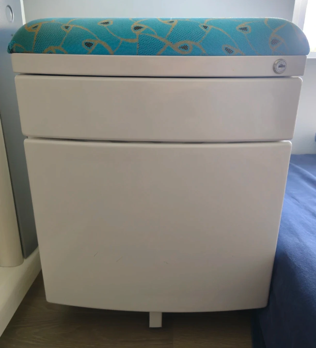 Wheeled storage ottoman with lock - 2 available