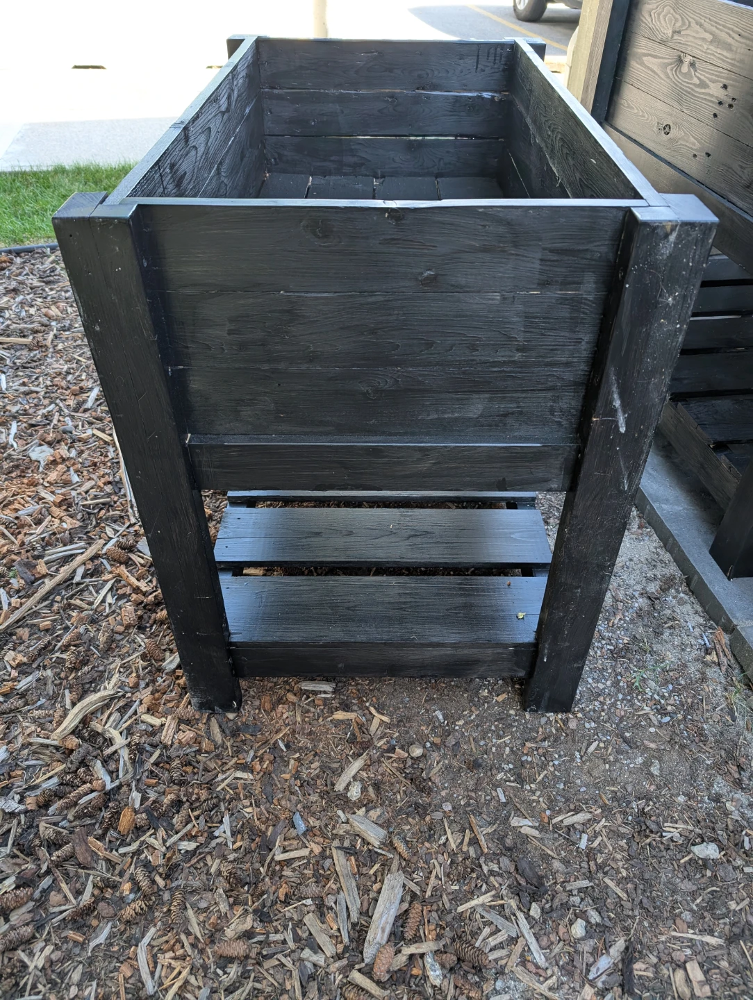 Black Wooden Raised Garden Planter Box - photo 2