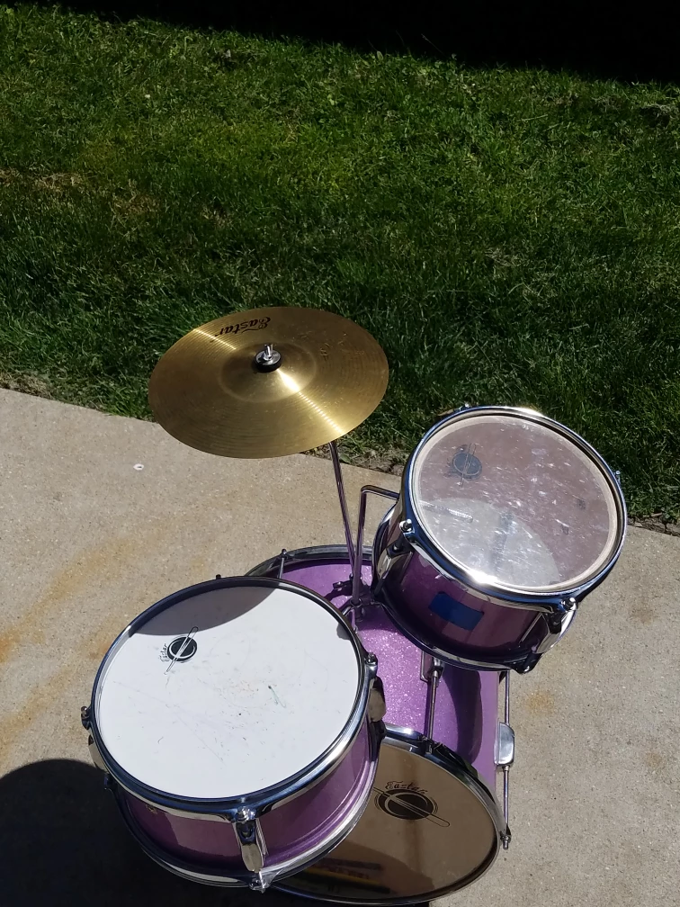 Eastar Purple Glitter Drum Set with Cymbal - photo 3