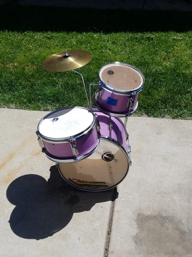 Eastar Purple Glitter Drum Set with Cymbal - photo 4
