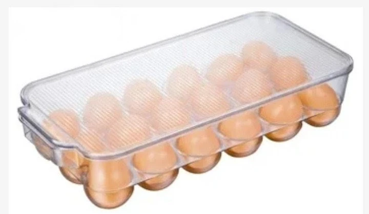 18-Egg Clear Plastic Egg Holder with Lid