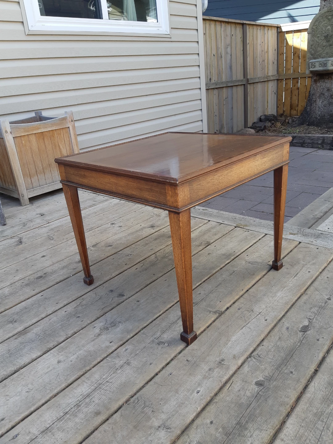 mid-20th century inlaid mahogany side table