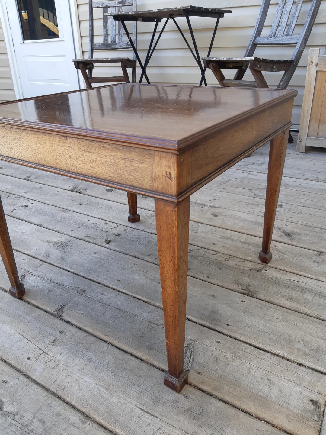 mid-20th century inlaid mahogany side table - photo 2