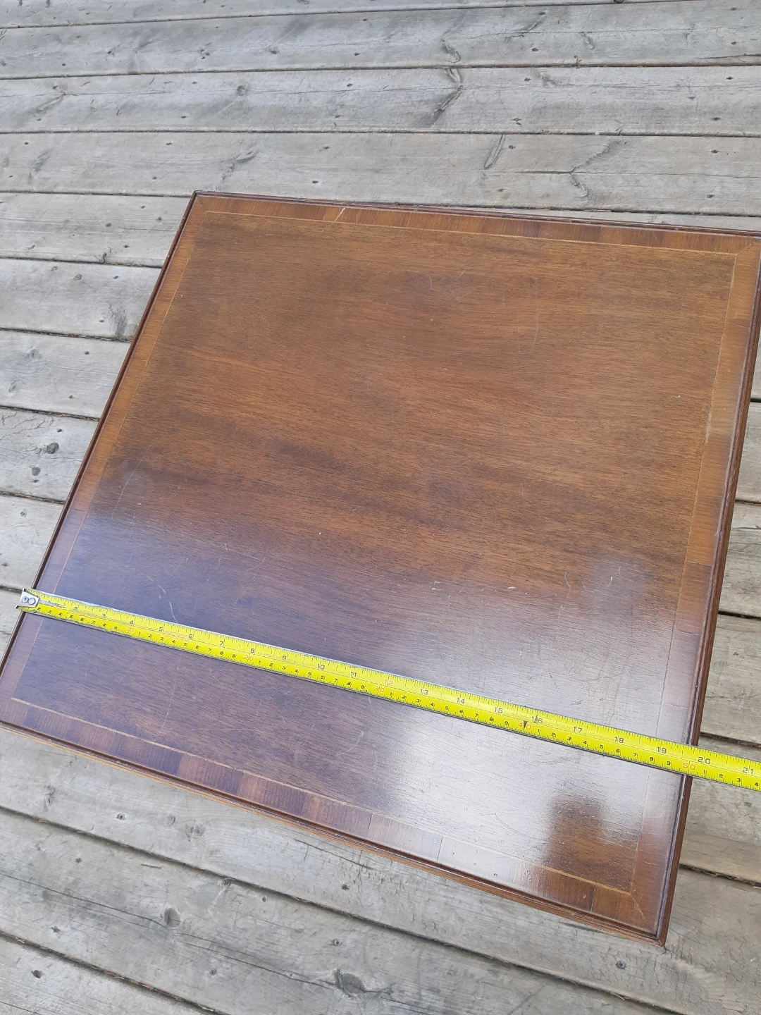 mid-20th century inlaid mahogany side table - photo 4