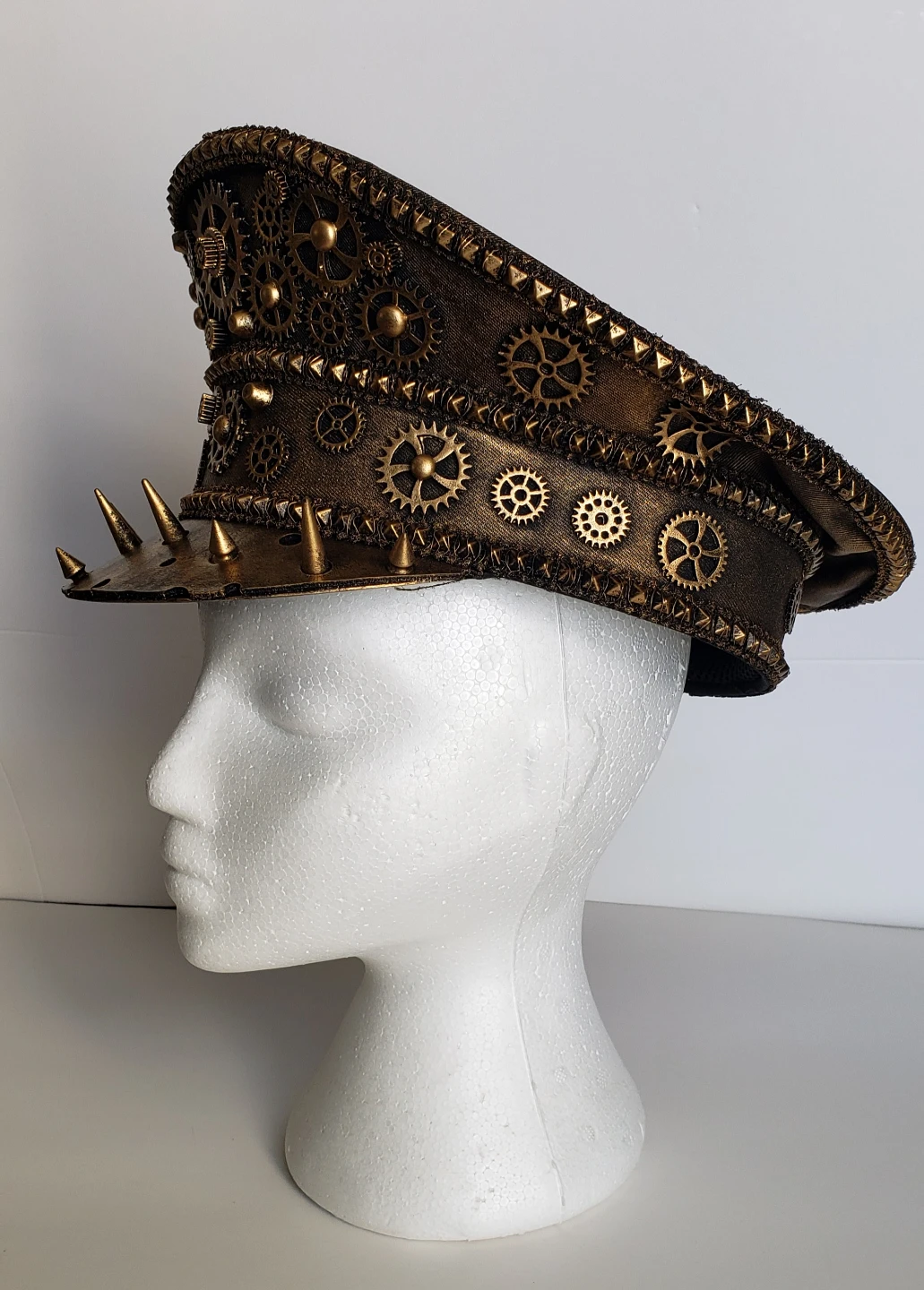 Steampunk Style Hat with Gears and Spikes
