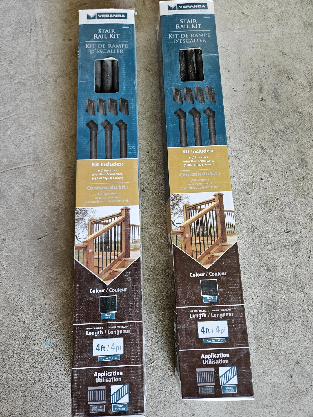 Veranda Stair Rail Kit - Black, 4ft