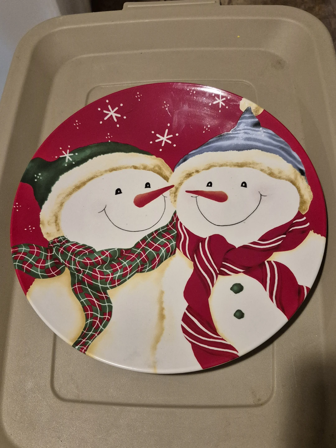 Christmas Snowman Plate