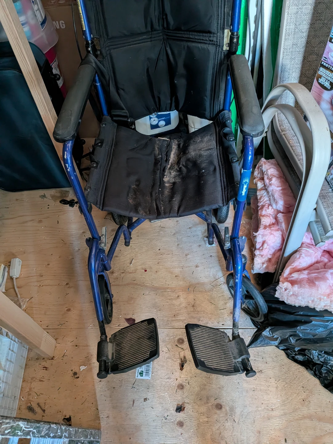 Blue Lightweight Transport Wheelchair - photo 2