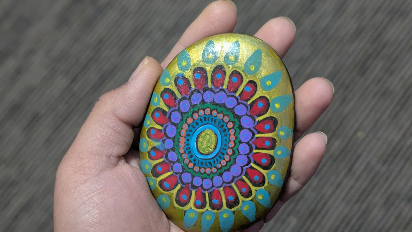 Hand-painted Mandala Rock