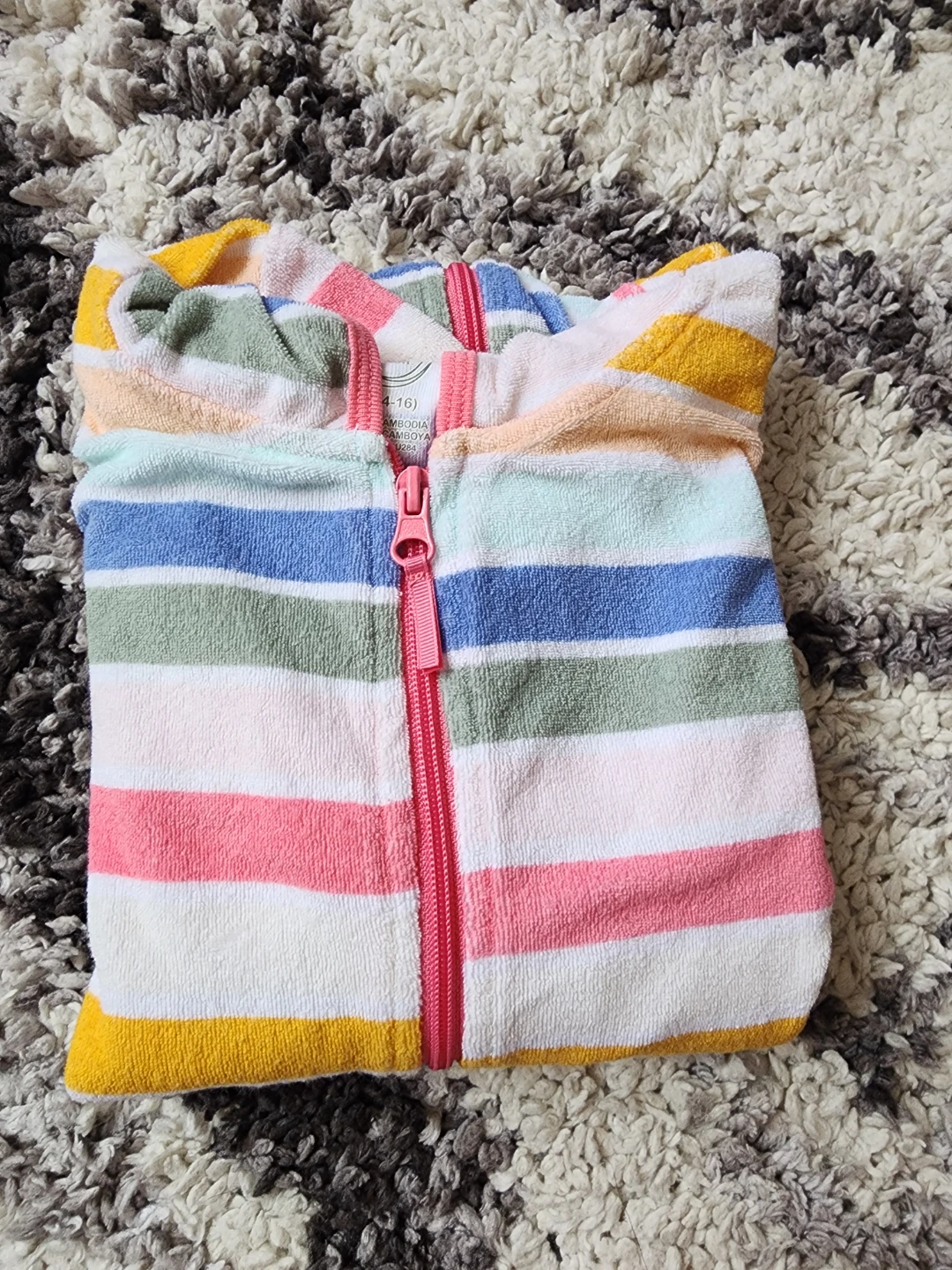 Wonder Nation Hooded Cover-Up Robe XL (14-16) Striped Zip - photo 4