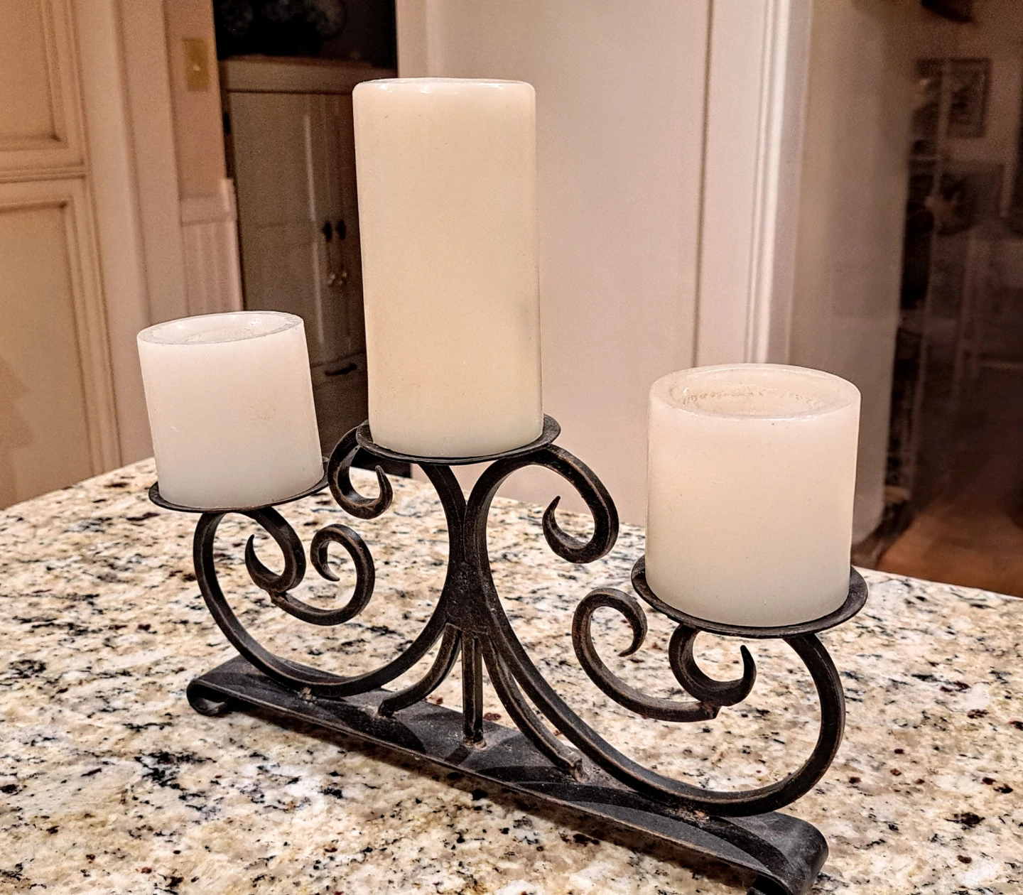 3-Candle Black Metal Candelabra - photo 2