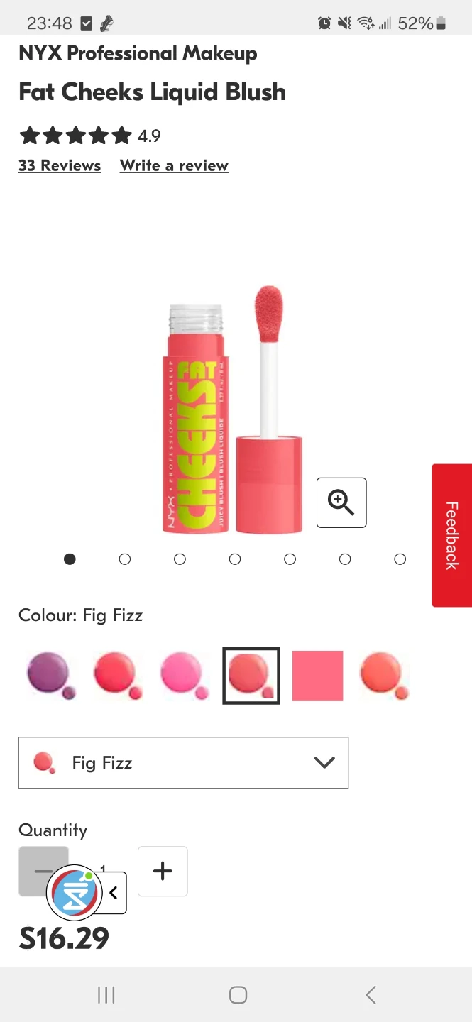 NYX Professional Makeup Fat Cheeks Liquid Blush (Brand New)