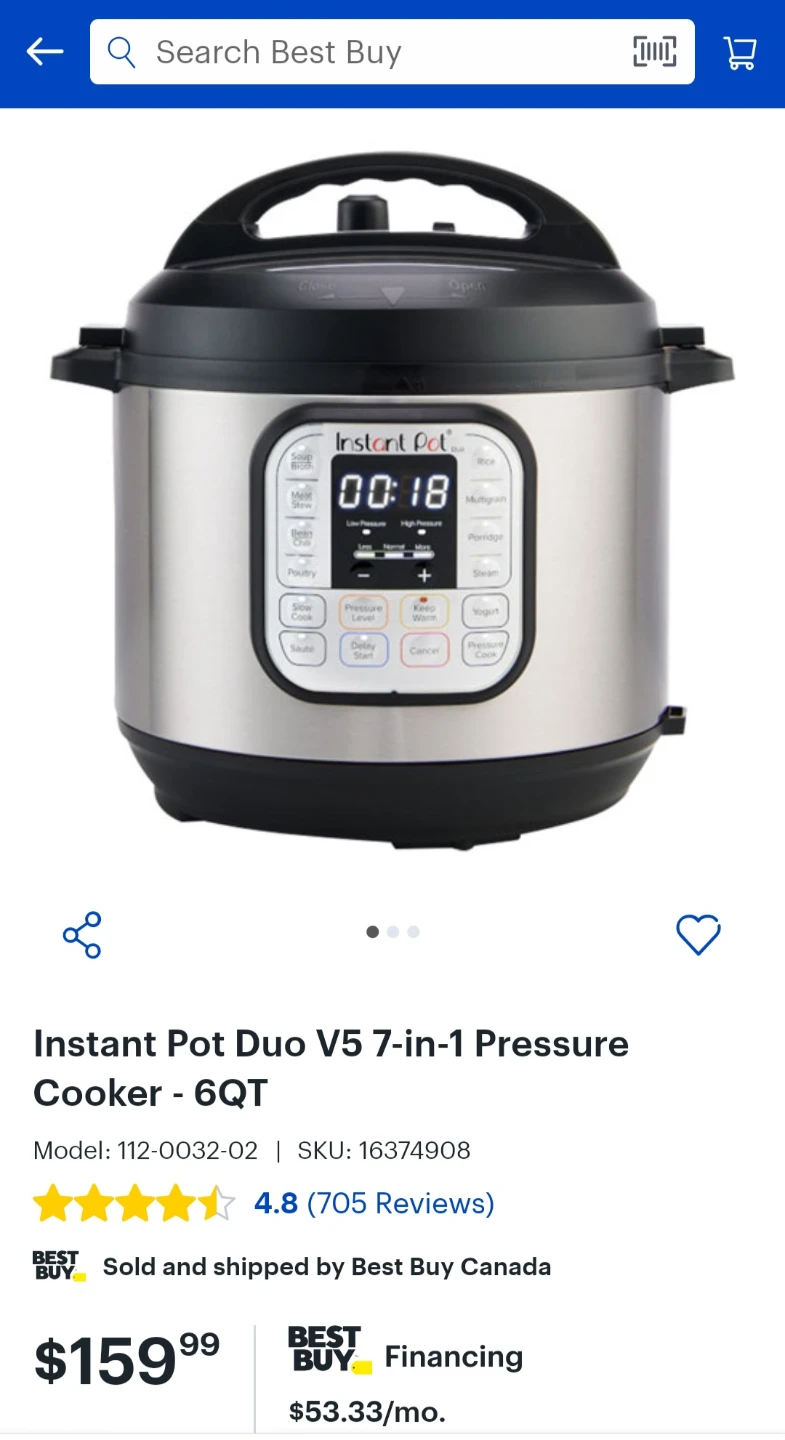 Stainless Steel Instant Pot Duo V5 7-in-1 Pressure Cooker– 6 QT - photo 2
