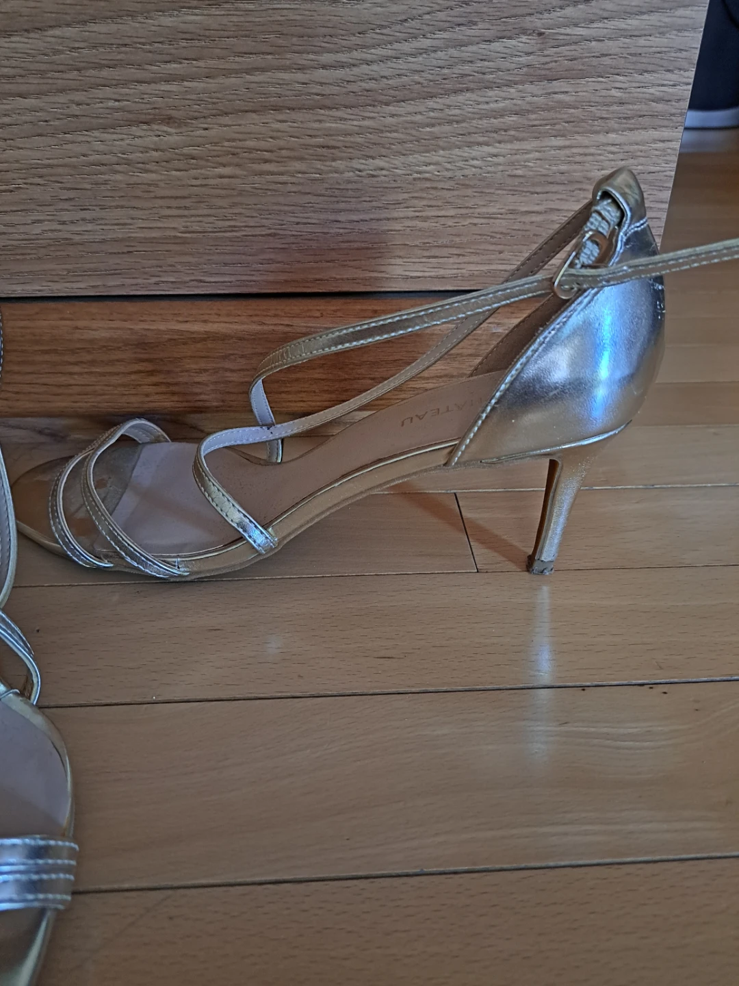 LE CHATEAU Gold Strappy Heeled Sandals