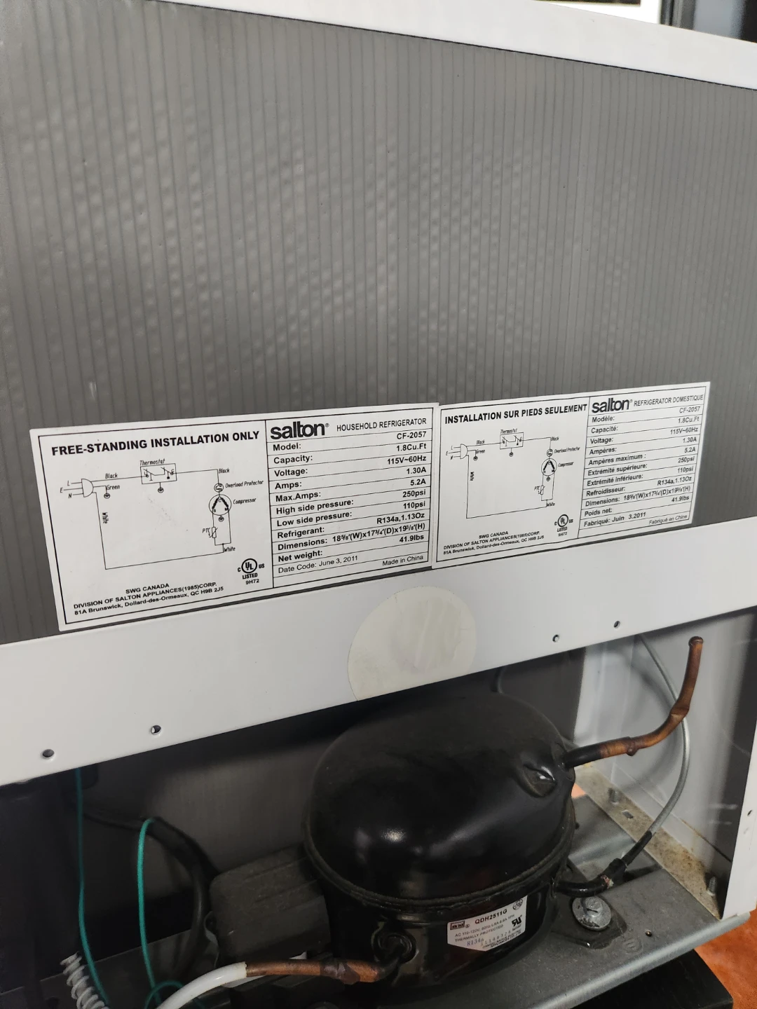 Salton CF-20S7 mini Refrigerator - photo 2