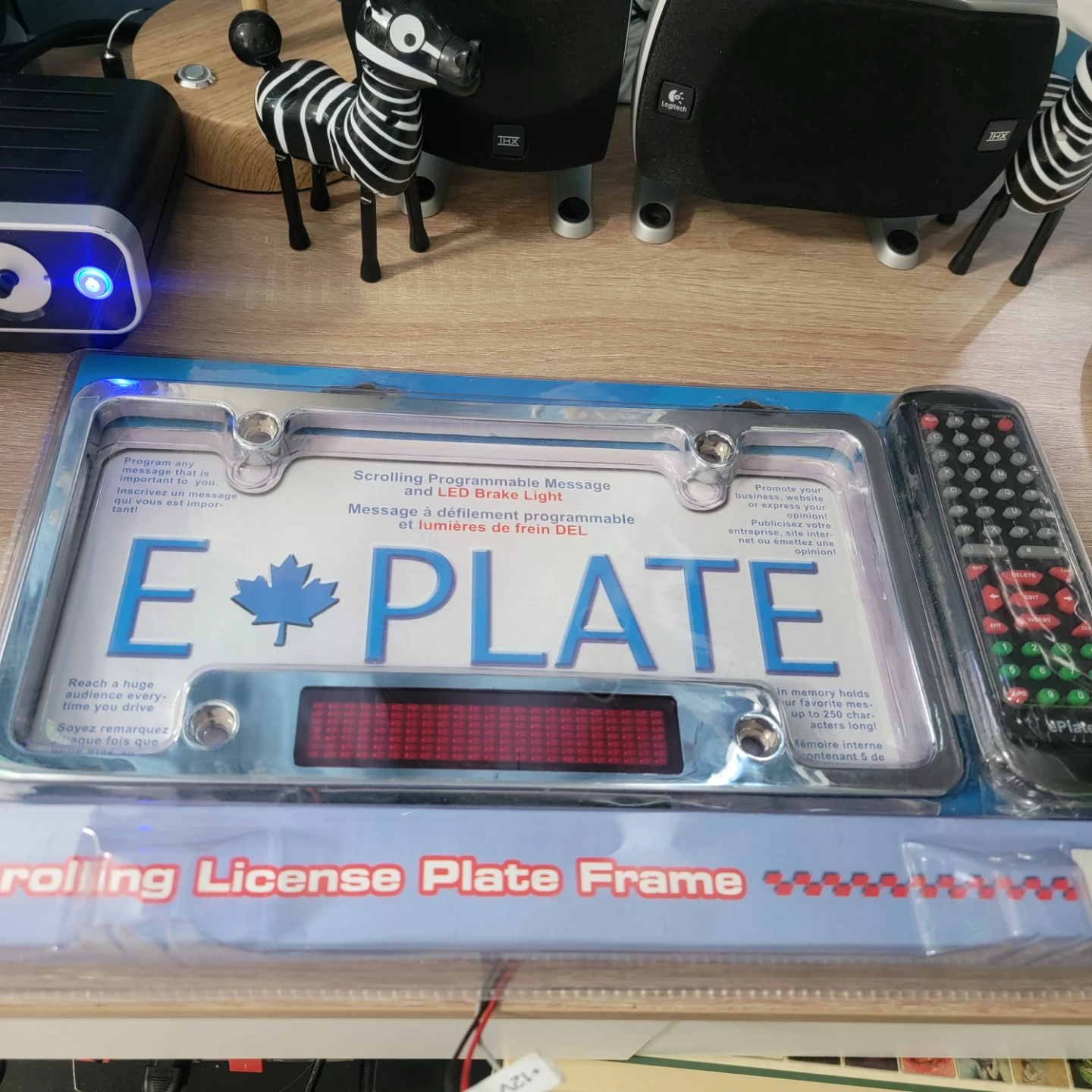 Scrolling Programmable Message  License Plate Frame with Remote