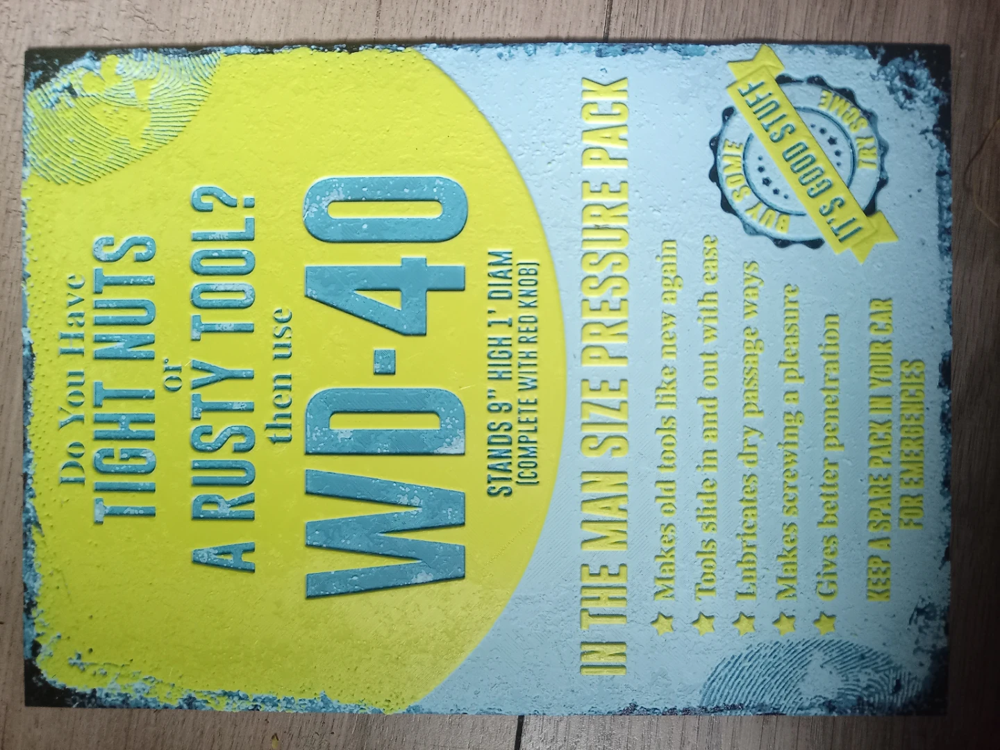 WD-40 "In The Man Size Pressure Pack" Sign - photo 2