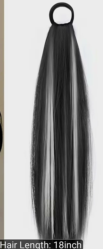 Ponytail Hair Extension - White Tea Ash 18 Inches - photo 2