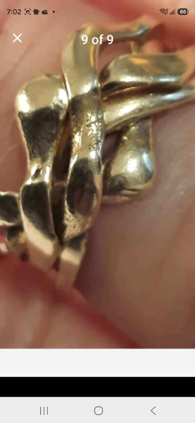 Gold 14k solid gold Abstract puzzle Ring - photo 3