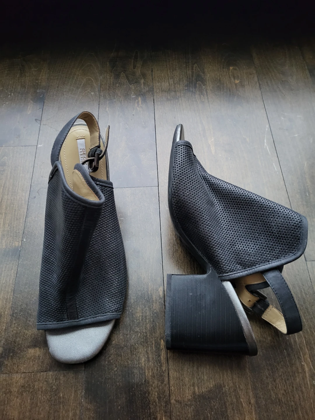 Geox Black Perforated Wedge Sandals - photo 2