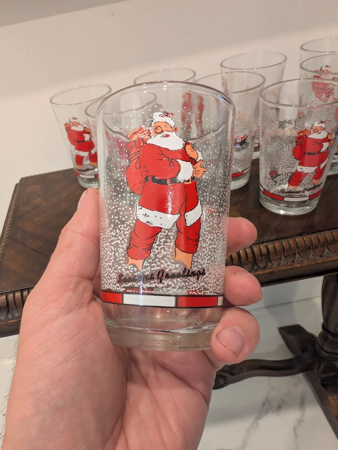 Set of 9 Santa Claus Christmas Glasses