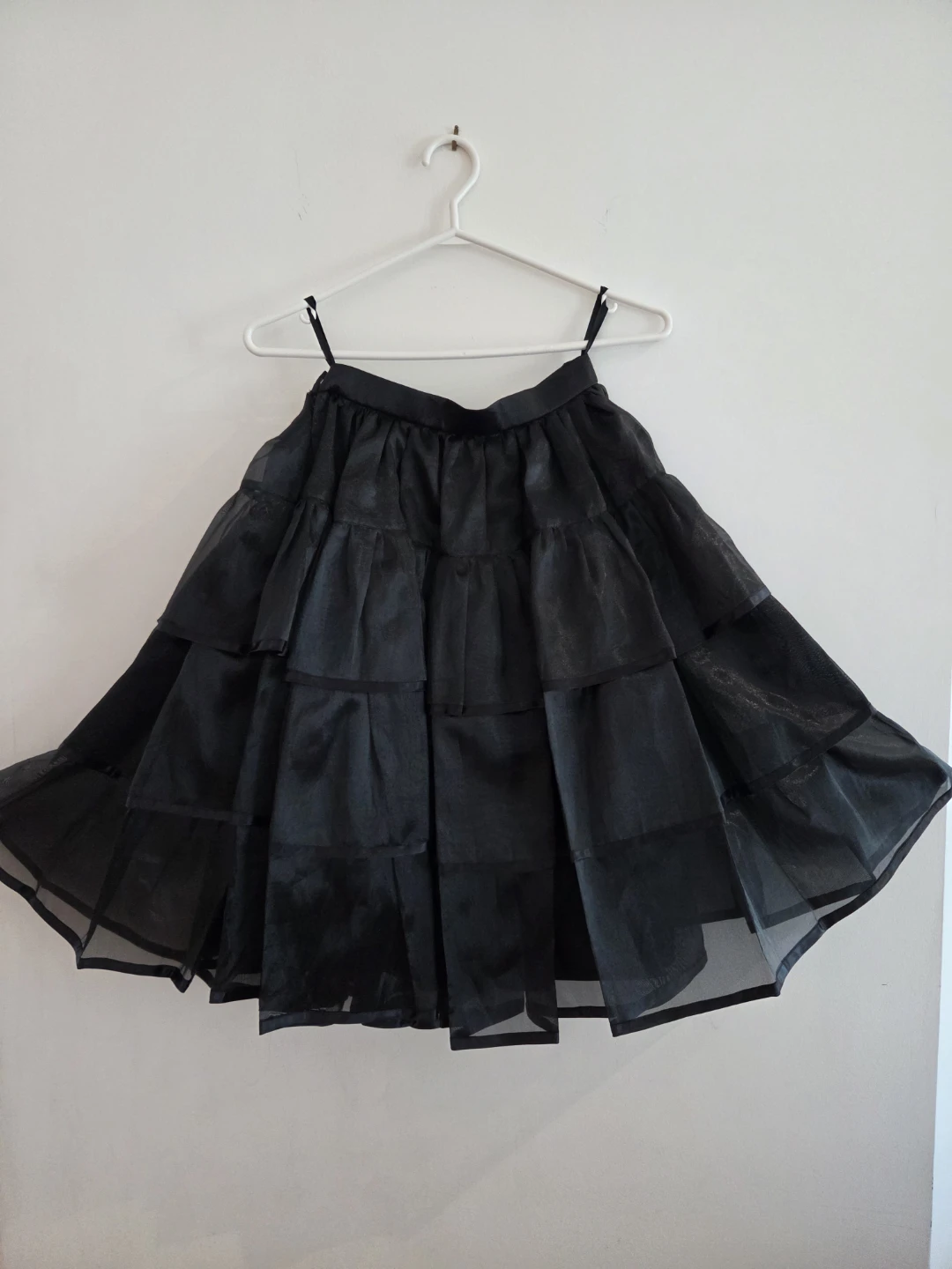 Black tiered party midi skirt with bow - photo 2