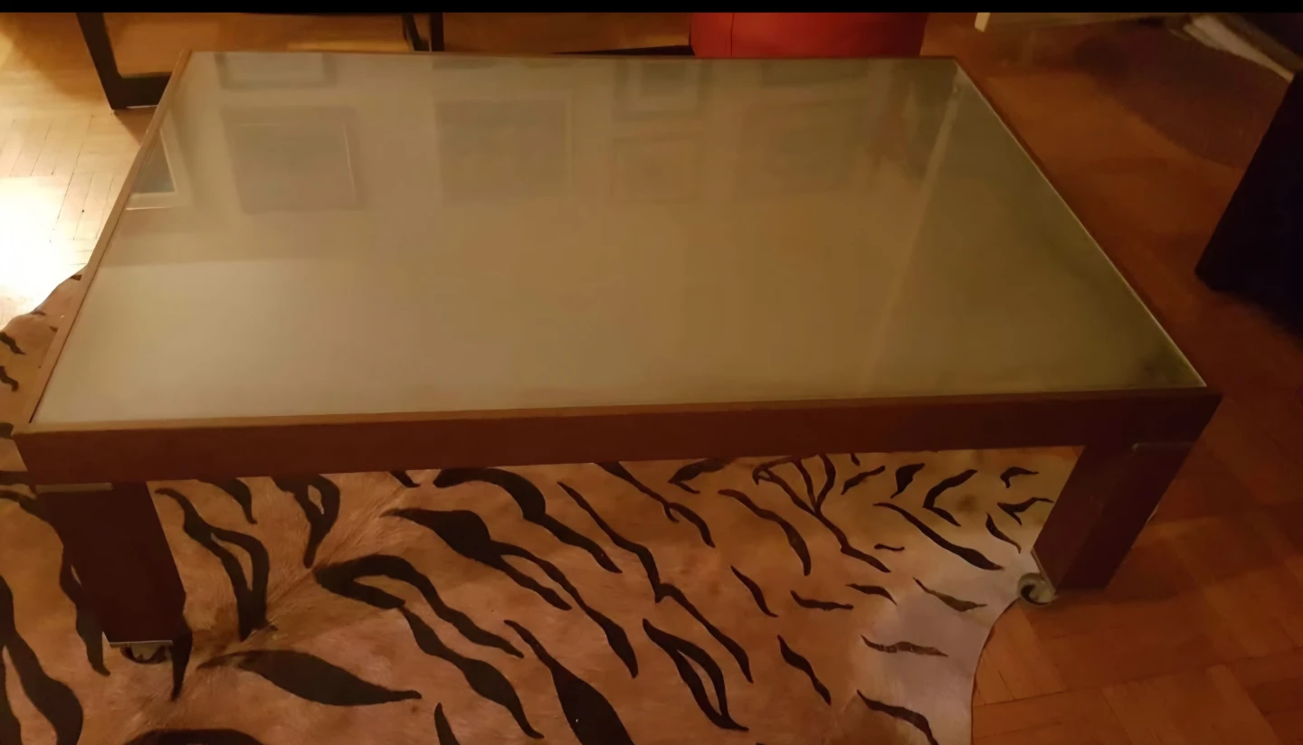 Glass Top Coffee Table with Wheels - photo 2